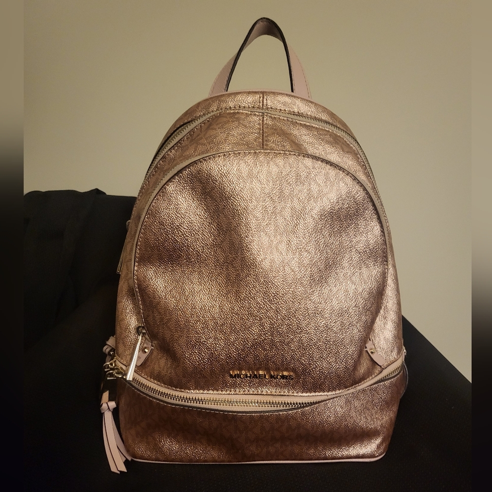 Michael Kors Metallic Rose Gold Backpack